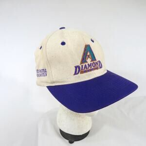 AZ Diamondbacks Hat, Baseball, Ivory Purple Green, Snapback Y2K
